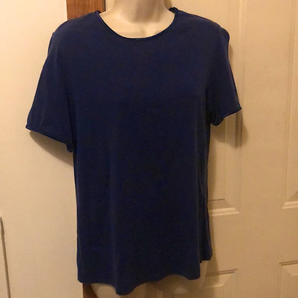 Used Cobalt blue cotton blend ladies shirt